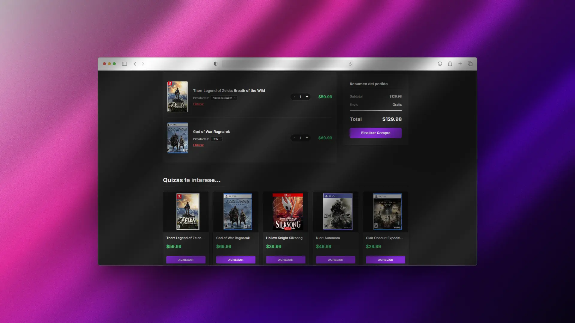 Captura de Game Store