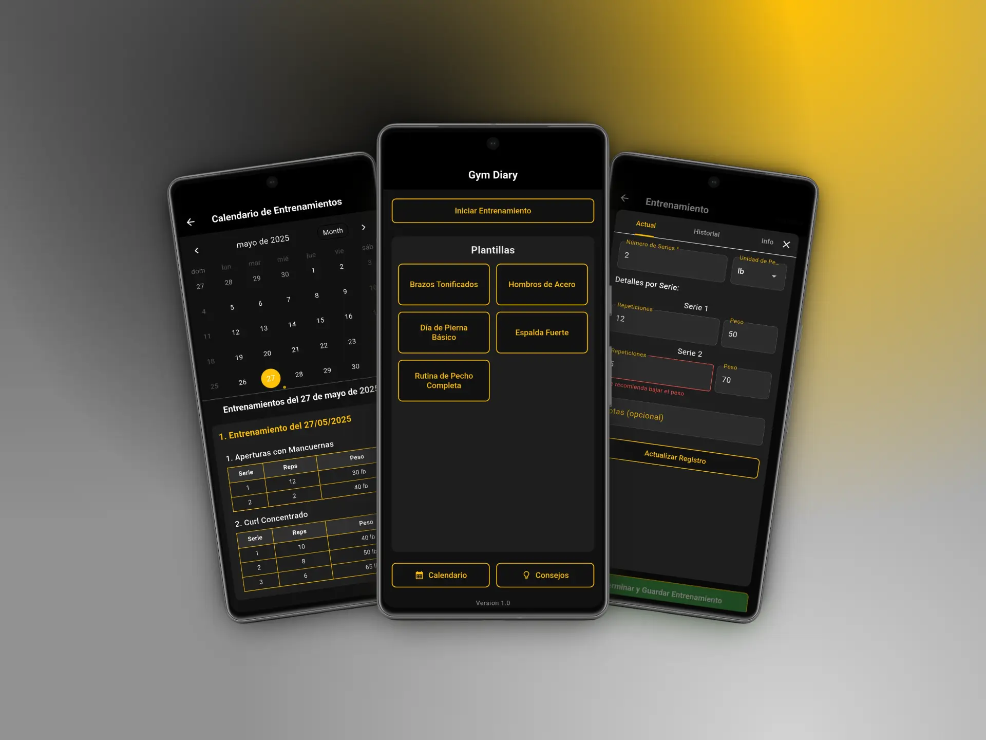 Captura de Gym Diary